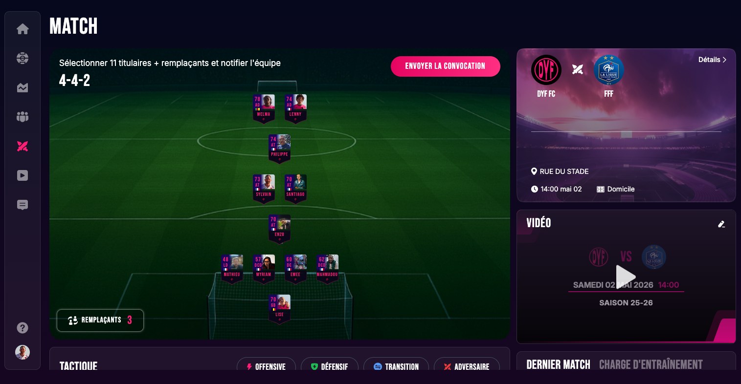Gestion match DYF